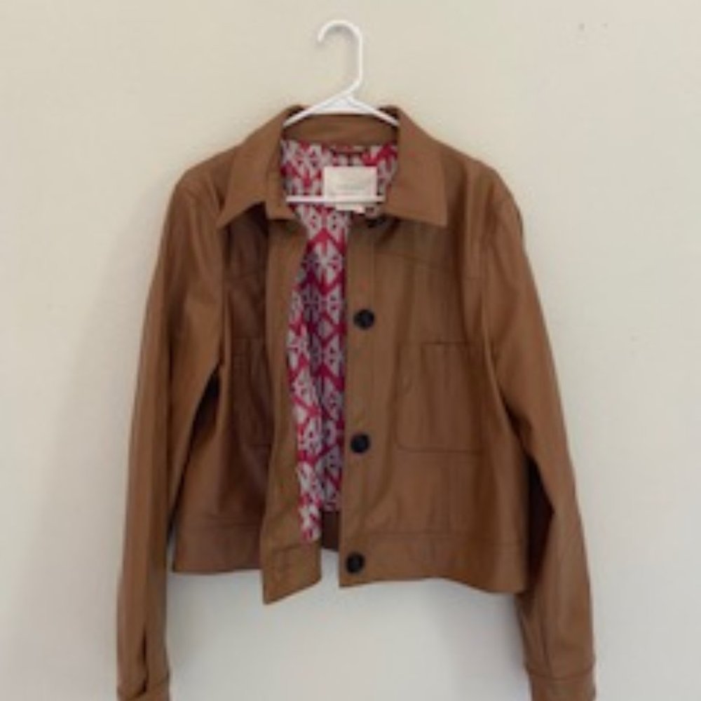 Cropped Faux Leather Jacket